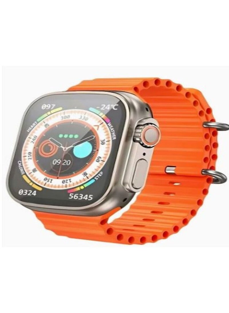 Generic X8 Plus Ultra Wearfit Pro Space Aluminum Case 49mm Smart Watch Sport Version 2.08 Inch HD Full Screen Wireless Charging More Than 48 Function Orange  - Image 1