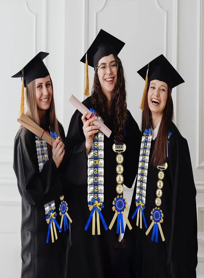 Phoncoo 2026 Graduation Money Lei with Cash Holder, DIY Graduation Ribbon Leis Class of 2026 with Felt Photo Frame for High School College Grad Party Gifts Supplies (Blue) - Image 5