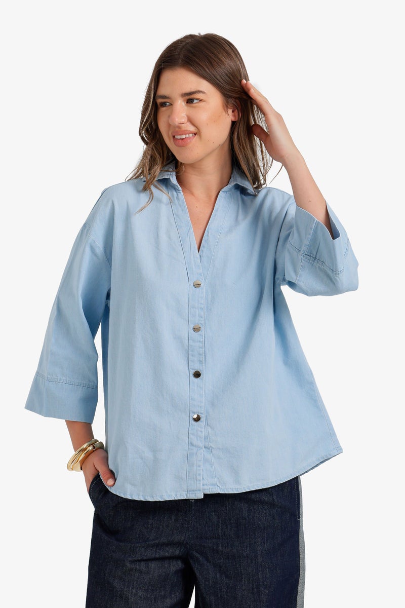Carina Lightweight Denim Shirt - Image 1