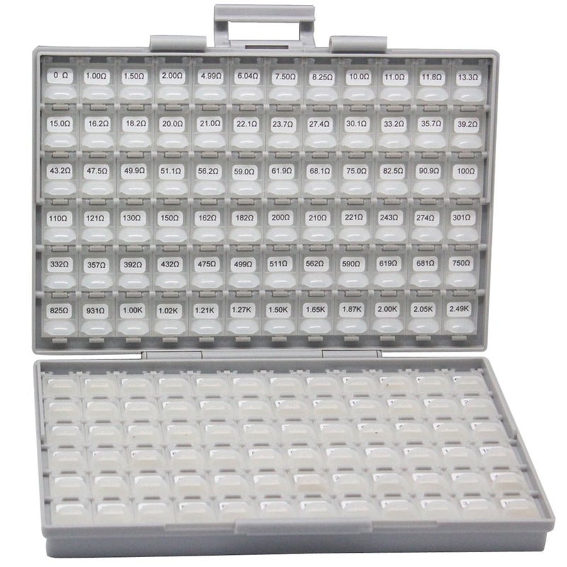 AideTek 0402 Size Surface Mount Resistor 144 Values 100pcvalue 1 Sample Resistor Kit Distributed in BoxAll Enclosure E96 Serial 0ohm to 1mohm Designer Kit