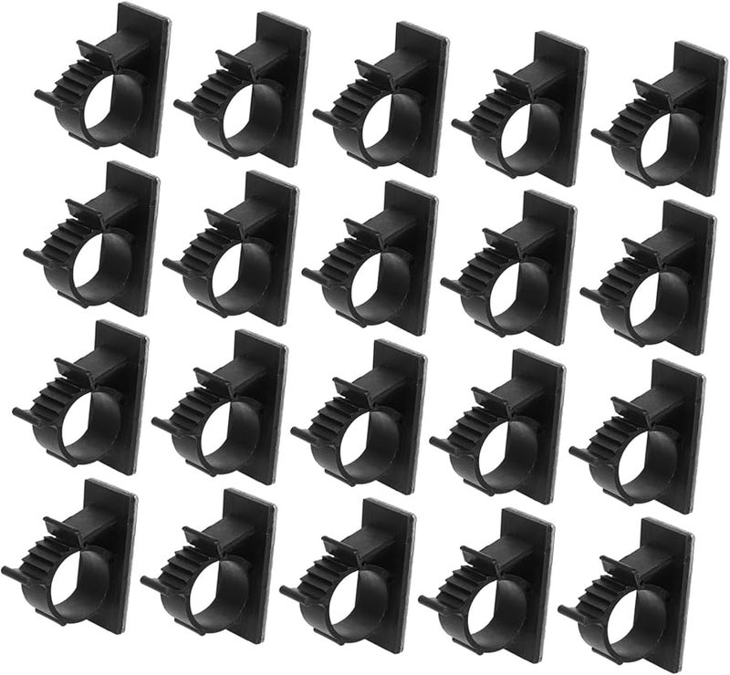 مشابك أنابيب ذاتية اللصق كبيرة 50 قطعة مشابك كابلات مقواة باللون الأسود لإدارة الأسلاك والخراطيم والأنابيب - Image 1