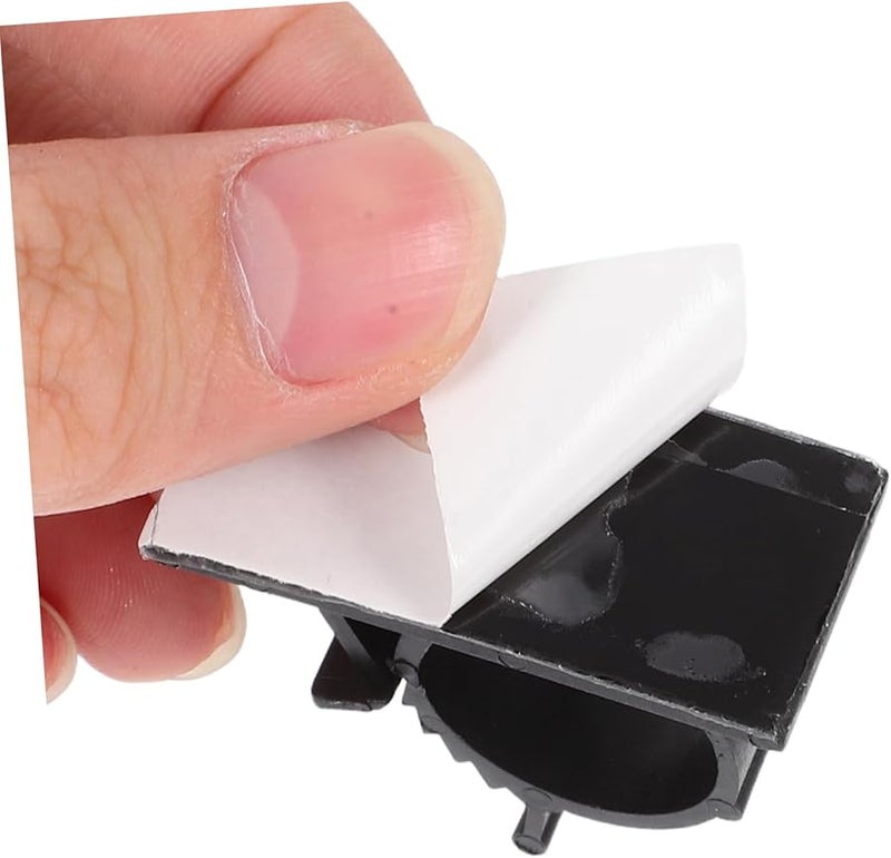 مشابك أنابيب ذاتية اللصق كبيرة 50 قطعة مشابك كابلات مقواة باللون الأسود لإدارة الأسلاك والخراطيم والأنابيب - Image 5