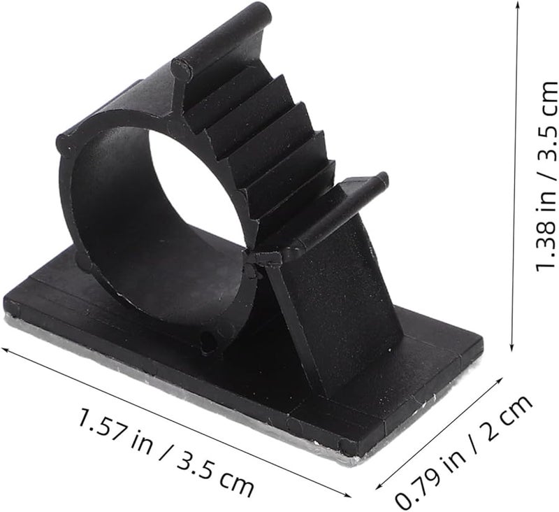 مشابك أنابيب ذاتية اللصق كبيرة 50 قطعة مشابك كابلات مقواة باللون الأسود لإدارة الأسلاك والخراطيم والأنابيب - Image 3