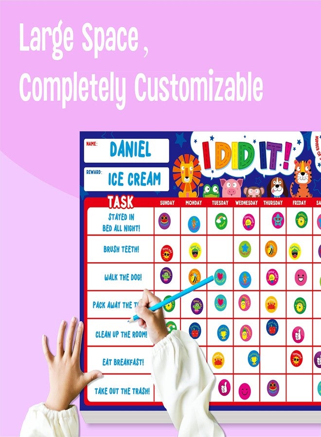 SpriteGru I Did It Magnetic Reward Chart Pad with 50 Perforated Sheets Plus 2650 Motivational Stickers Adorable Daily Chore Chart for Chores/Good Habits/Exercise/Diet 30cm x 23cm - Image 5