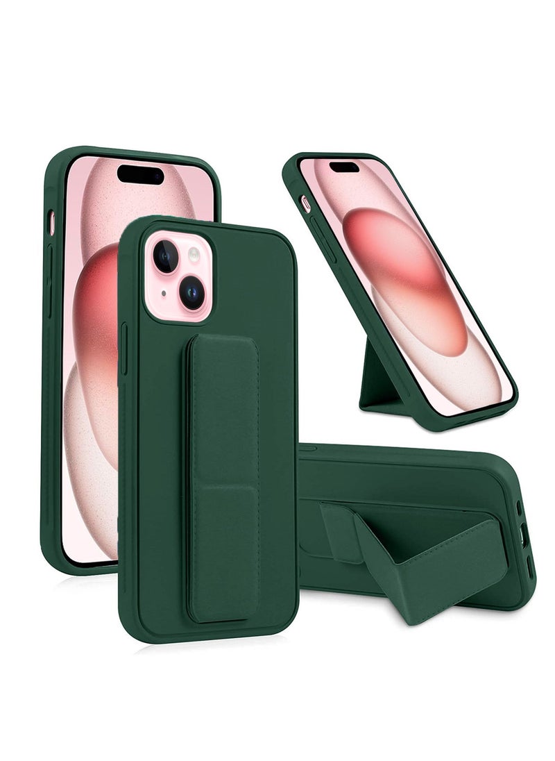 دبليو تيك غطاء جراب واقٍ من السيليكون والمطاط المصنوع من مادة TPU لهاتف Apple iPhone 15 Plus باللون الأخضر الداكن  - Image 1