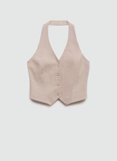 MANGO Pinstripe Halter Neck Waistcoat  - Image 5