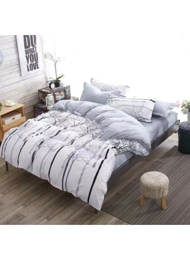 AL RAID - 6-Piece King Size Duvet Cover Set Microfiber Super Soft Cotton Includes 1xDuvet Cover 220x240cm 1x Fitted Sheet 200x200+30cm 4X Pillowcases 50x75cm - Image 1