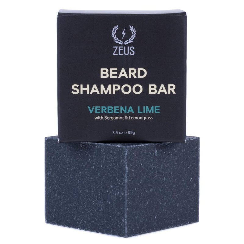 ZEUS Beard Shampoo Bar with Natural Oils Hydrating Beard Soap for Face  Beard with Premium Natural Ingredients 35 oz Verbena Lime