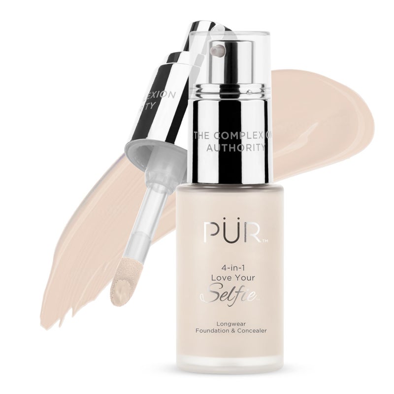 PUR Beauty 4in1 Love Your Selfie Foundation Concealer Longwear Full Coverage Liquid Makeup Foundation with Hydrating Blend for RefinedLooking Natural Beauty Glow Skin Texture Tone