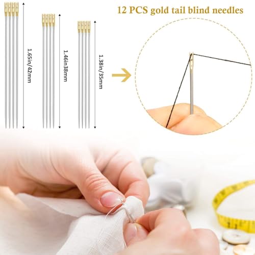 Krisah Combo of Self Threading Needles(Pack of 12) & Brass Thimble (1, Small) - Image 4