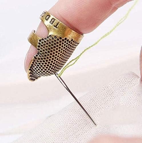 Krisah Combo of Self Threading Needles(Pack of 12) & Brass Thimble (1, Small) - Image 3