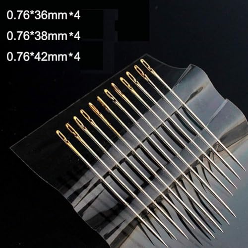 Krisah Combo of Self Threading Needles(Pack of 12) & Brass Thimble (1, Small) - Image 5