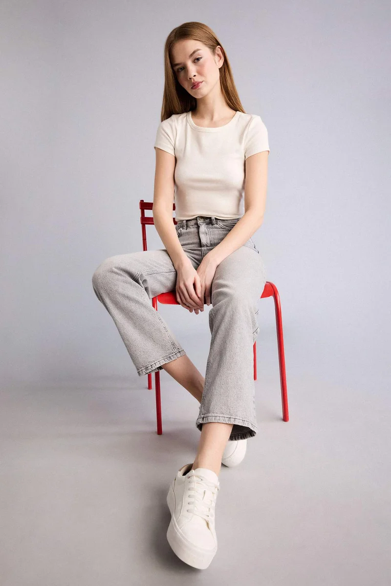ديفاكتو Ankle Length Denim Trousers