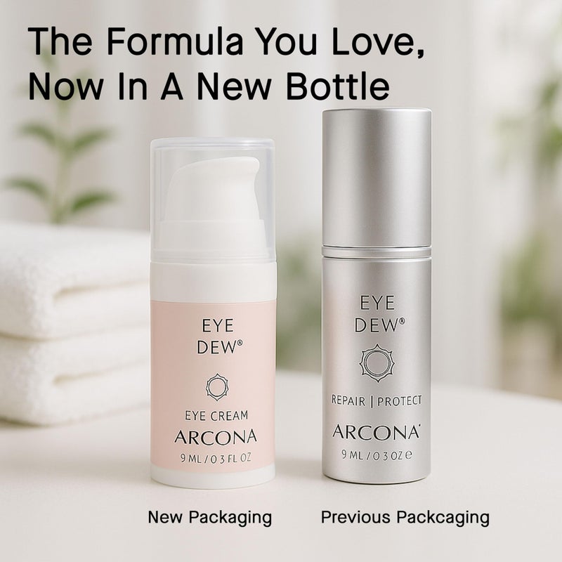 ARCONA Eye Dew - Shea Butter, Hyaluronic Acid + Liquid Crystals Fill In Lines + Wrinkles, Hydrates, Protects .3 oz. Made In The USA - Image 2