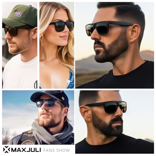 MAXJULI XXL Size Double Extra Large Z87 Sunglasses for Big Wide Heads Men TR90 Ultralight UV400 Protection Glasses 8228 (Matte Black Frame/Cat.4 Grey Lens) - Image 4
