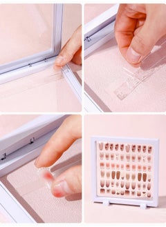 KHAJUL Transparent Nail Storage Box with Acrylic Nano Double-Sided Adhesive and Stand, Suitable for Nail Storage, Ornaments, Gifts for Friends  - Image 5