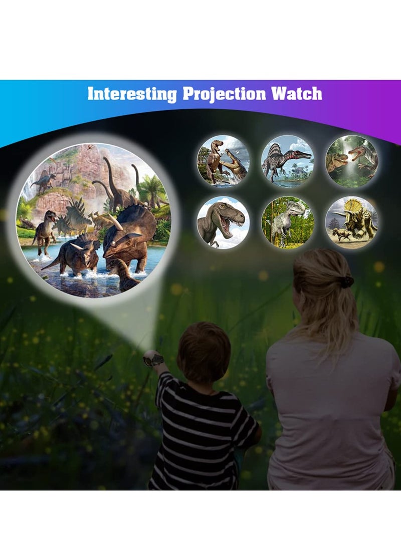 KASTWAVE Watch with 24 Kinds of Dinosaur Projection Pattern Cartoon Children Digital Dinosaur Watch Toy for Boys and Girls Children Toy Watches with Cover Adjustable Date and Time Projector Watch  - Image 5