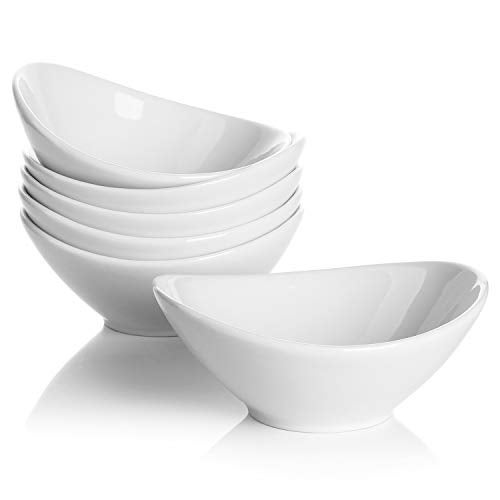 Teocera 5 Inch Porcelain Small Bowls Set, 6 Ounce small serving bowls for Dessert, Ice Cream, Snack, Dipping, Side Dishes, Microwave & Dishwasher Safe- White - Image 1