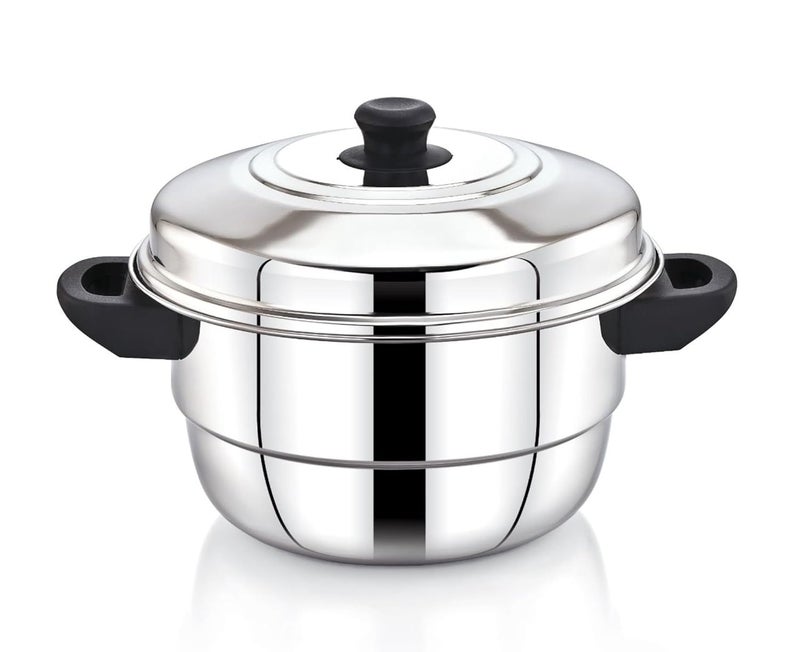 Diamond Diamond Stainless Steel Multi-Steaming Induction Base with 3 Idli Plates (12 Idlies), 1 Mini Idli Plate (18 Idlies), 1 Steamer Plate - Image 2