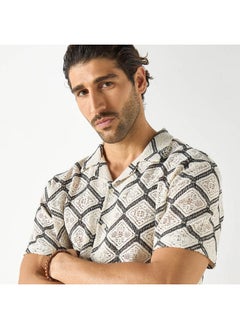 Iconic Iconic Crochet Detail Shirt with Short Sleeves  - Image 4