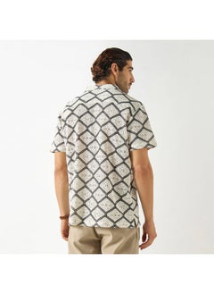 Iconic Iconic Crochet Detail Shirt with Short Sleeves  - Image 3