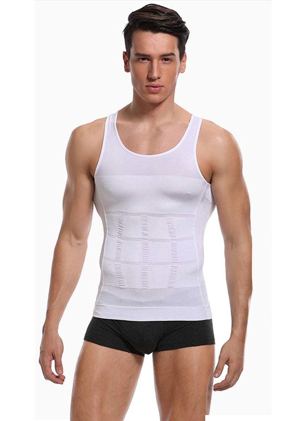 SweetSauna Myreıning Waist Chest, Belly and Abdominal Area Toning Firming Upright Posture Helper Gynecomastia Men's White Athlete Corset  - Image 3