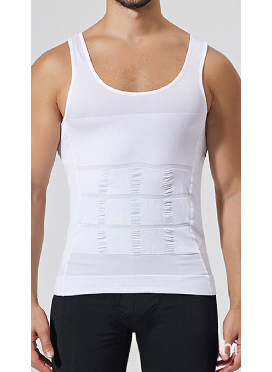 SweetSauna Myreıning Waist Chest, Belly and Abdominal Area Toning Firming Upright Posture Helper Gynecomastia Men's White Athlete Corset  - Image 4