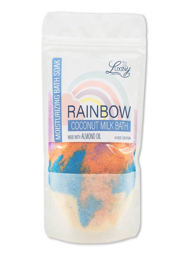 Luxiny Vegan Milk Bath Soak Made with Coconut Milk Powder & Sweet Almond Oil Which Creates A Bath Bomb Dust Soothing Fizz, 8oz (Rainbow) - Image 1