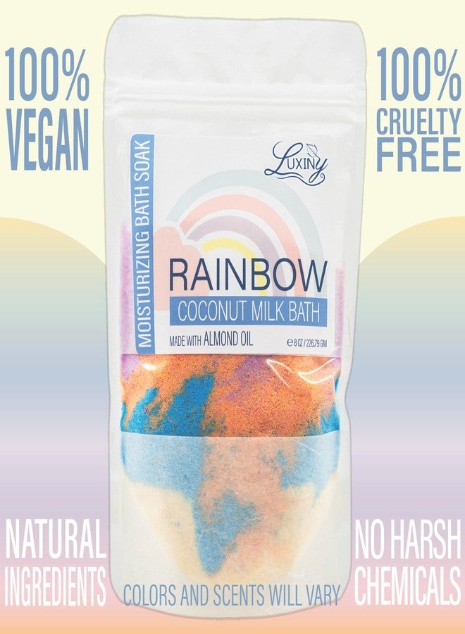Luxiny Vegan Milk Bath Soak Made with Coconut Milk Powder & Sweet Almond Oil Which Creates A Bath Bomb Dust Soothing Fizz, 8oz (Rainbow) - Image 2