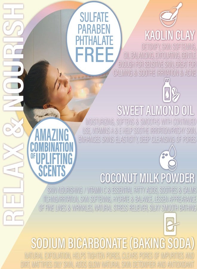 Luxiny Vegan Milk Bath Soak Made with Coconut Milk Powder & Sweet Almond Oil Which Creates A Bath Bomb Dust Soothing Fizz, 8oz (Rainbow) - Image 3