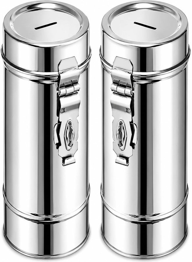 ANIAN Stainless Steel Piggy Bank, Set of 2, Safe Coin & Cash Storage for Kids and Adults | 6 Month Warranty| Pack of 2 Money Bank - Image 1