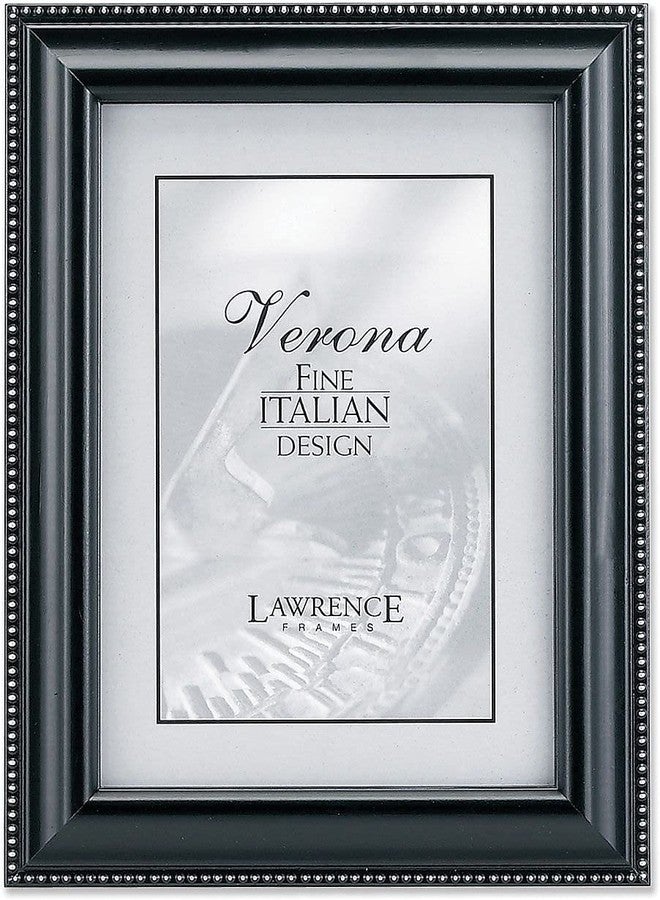 Lawrence Frames Black Finish 8x10 Picture Frame - Silver Bead Design - Image 1