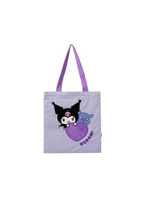 MINISO Sanrio Characters Heart Plush Shopping Bag (Kuromi) – Soft and Stylish Tote Bag with Kuromi Design for Shopping, Travel, and Everyday Use