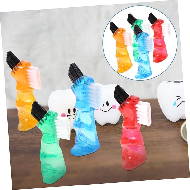 4Pcs Double Head Denture Brush Set Portable Toothbrush For Easy Cleaning Durable Bristles - Image 5