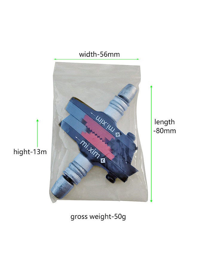 mi.xim - 1 Pair Bike Brake Pads Bicycle V-Brake Blocks with Hex Nut and Shims 55mm for Mountain Bike Road Bike Folding Bike Black - Image 1