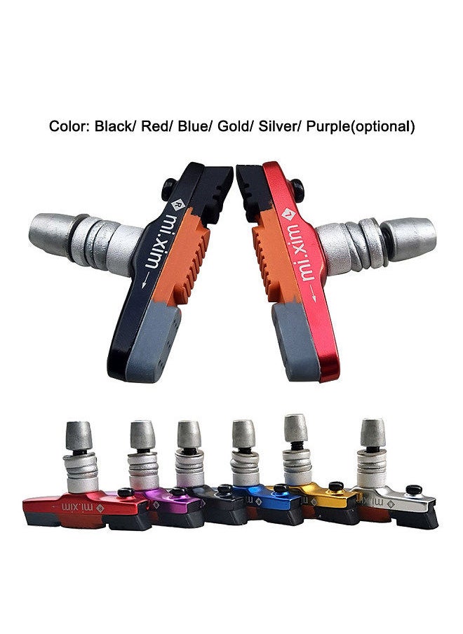 mi.xim - 1 Pair Bike Brake Pads Bicycle V-Brake Blocks with Hex Nut and Shims 55mm for Mountain Bike Road Bike Folding Bike Black - Image 1