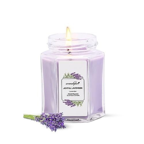 Aromahpure Scented Candle (48 hrs) (100% Soy Wax)- Handcrafted | Smoke-Free |Joyful Lavender- Lavender Fragrance Candles for Home & Gift Sets - Image 1