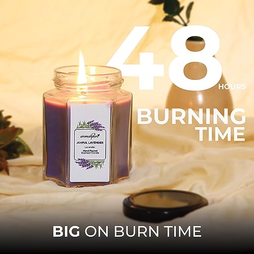 Aromahpure Scented Candle (48 hrs) (100% Soy Wax)- Handcrafted | Smoke-Free |Joyful Lavender- Lavender Fragrance Candles for Home & Gift Sets - Image 5
