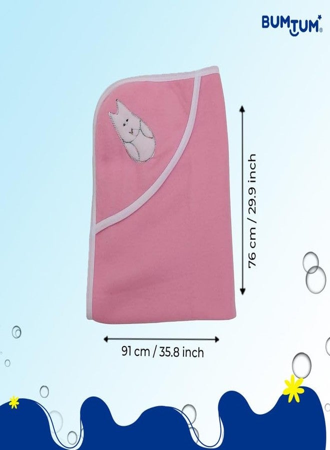 Bumtum Baby Soft Cotton Hooded Bath Towel, 4 Pcs.| Ultra Absorbent | for Newborn, Infant Boys and Girls (76 X 61 Cm, Pack of 1) - Image 2