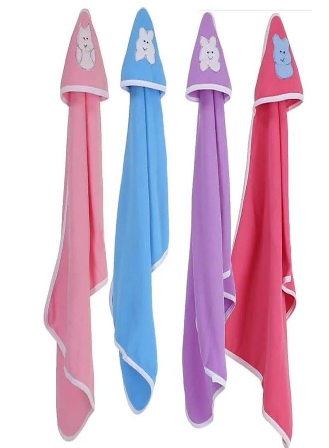 Bumtum Baby Soft Cotton Hooded Bath Towel, 4 Pcs.| Ultra Absorbent | for Newborn, Infant Boys and Girls (76 X 61 Cm, Pack of 1) - Image 1