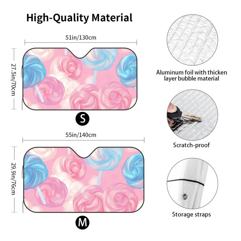 Foldable Car Windshield Sun Shade Medium Black Sun Visor Protector Interior Accessories - Image 3