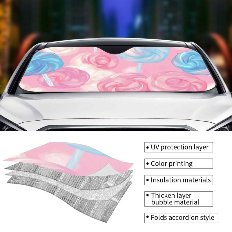Foldable Car Windshield Sun Shade Medium Black Sun Visor Protector Interior Accessories - Image 4