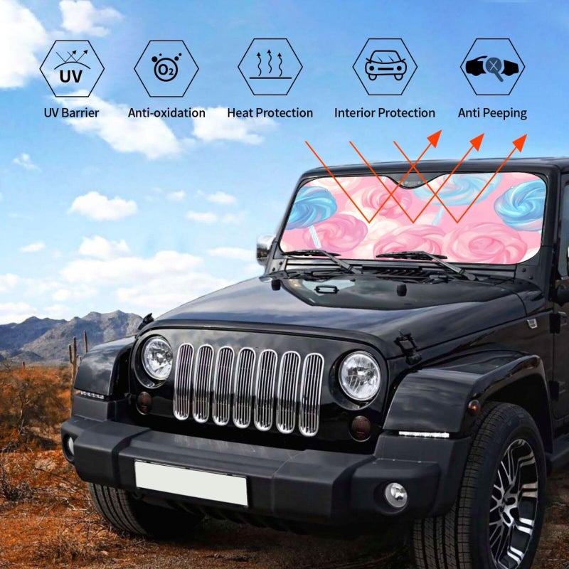 Foldable Car Windshield Sun Shade Medium Black Sun Visor Protector Interior Accessories - Image 5