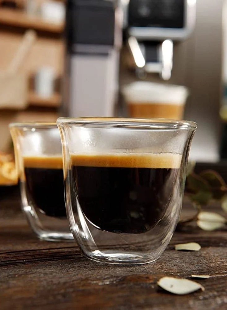 1Chase Borosilicate Double Wall Coffee Tea Cup 80ML Set Of 6