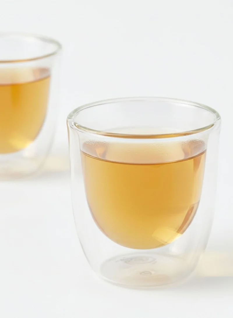 1Chase Borosilicate Double Wall Coffee Tea Cup 80ML Set Of 6