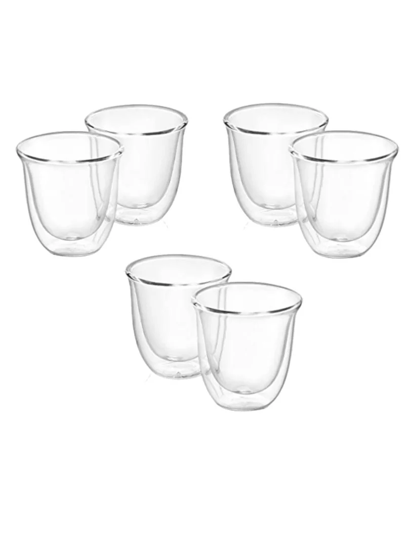 1Chase Set Of 6 Double Wall Borosilicate Coffee Tea Cup 80ML