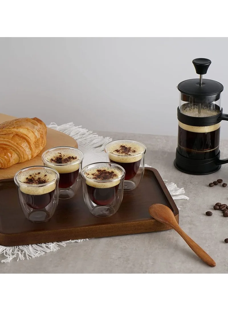 1Chase Set Of 6 Double Wall Borosilicate Coffee Tea Cup 80ML