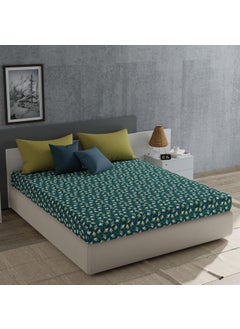 Trident Trident Everyday Double Bed Queen Size Bedsheet, 120 Thread Count, 100% Cotton With 2 Pillow Covers, Soft Finish-Atlas Green  - Image 2