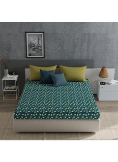 Trident Trident Everyday Double Bed Queen Size Bedsheet, 120 Thread Count, 100% Cotton With 2 Pillow Covers, Soft Finish-Atlas Green  - Image 3