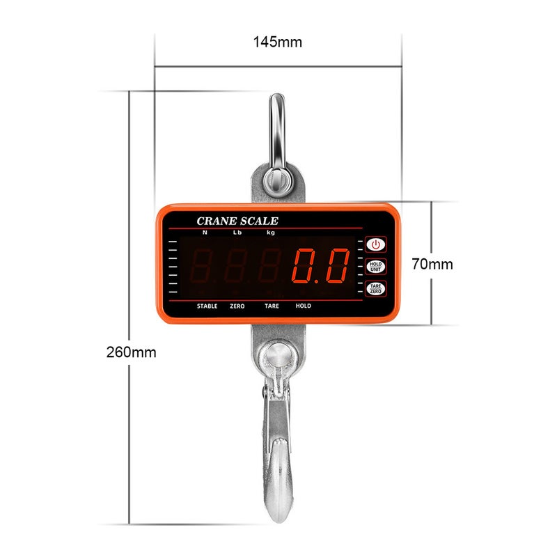 Hook Hung Scale: Aluminum Alloy Rust-Proof Thick Rings - High Accurate Large Screen Digital Scale for Travel Heavy Duty Weighing - Image 2